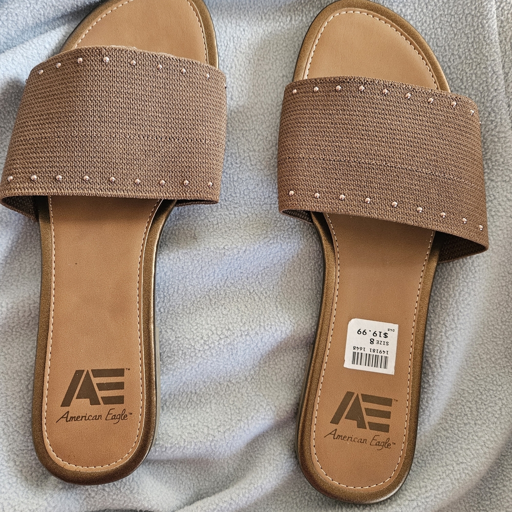 American Eagle Outfitters Tan Slide Sandals